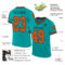 Aqua0242-1 Custom Aqua Orange-Black Mesh Authentic Throwback Football Jersey