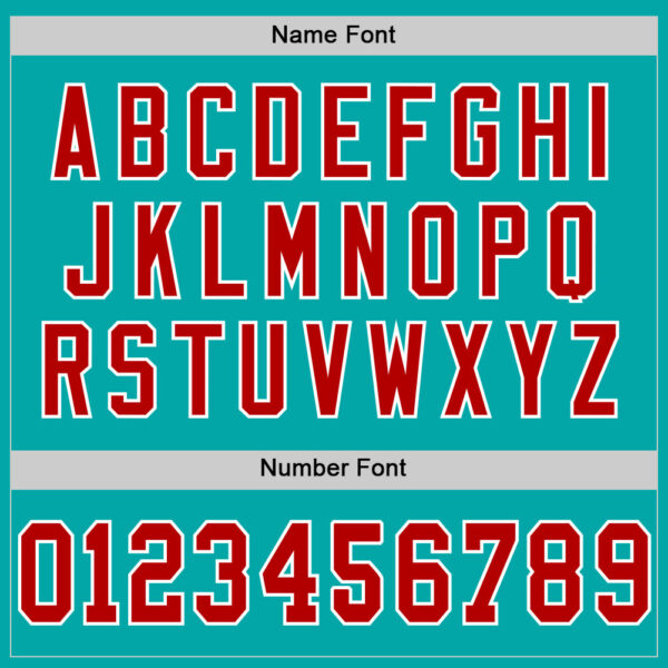 Custom Aqua Red-White Mesh Authentic Throwback Football Jersey