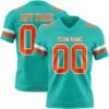 Custom Aqua Orange-White Authentic Football Jersey