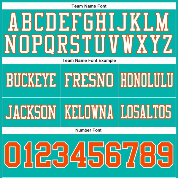 Custom Aqua Orange-White Authentic Football Jersey