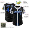 Custom Black Royal-White 3 Colors Arm Shapes Authentic Baseball Jersey