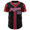 Custom Black Light Blue-Red 3 Colors Arm Shapes Authentic Baseball Jersey