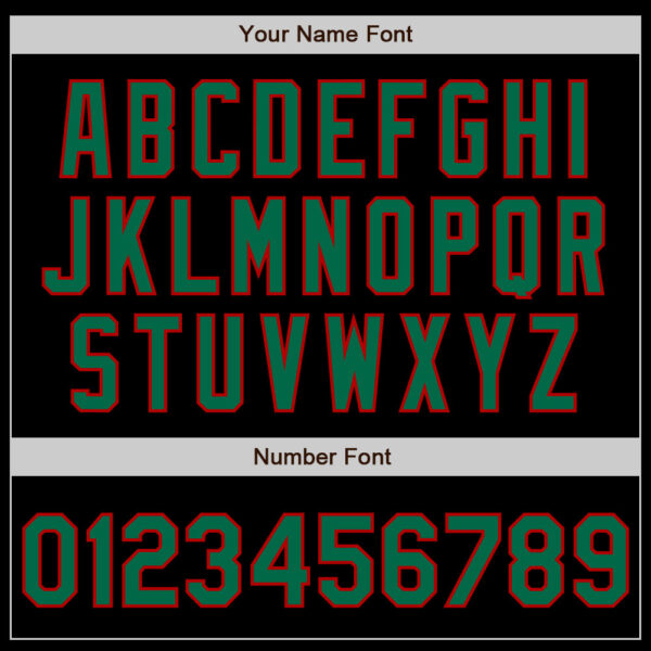 Custom Black Kelly Green-Red 3 Colors Arm Shapes Authentic Baseball Jersey