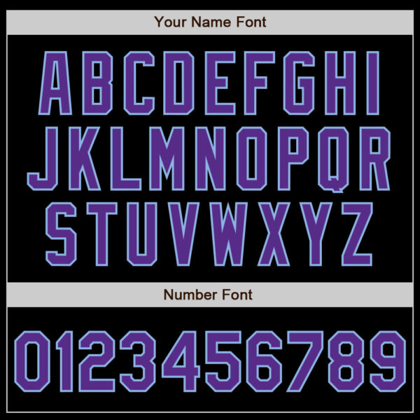 Custom Black Purple-Light Blue 3 Colors Arm Shapes Authentic Baseball Jersey