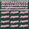 Custom Green White-Pink 3 Colors Arm Shapes Authentic Baseball Jersey