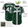 Custom Green White-Gray 3 Colors Arm Shapes Authentic Baseball Jersey