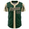 Custom Green Black-City Cream 3 Colors Arm Shapes Authentic Baseball Jersey