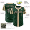 Custom Green Black-City Cream 3 Colors Arm Shapes Authentic Baseball Jersey