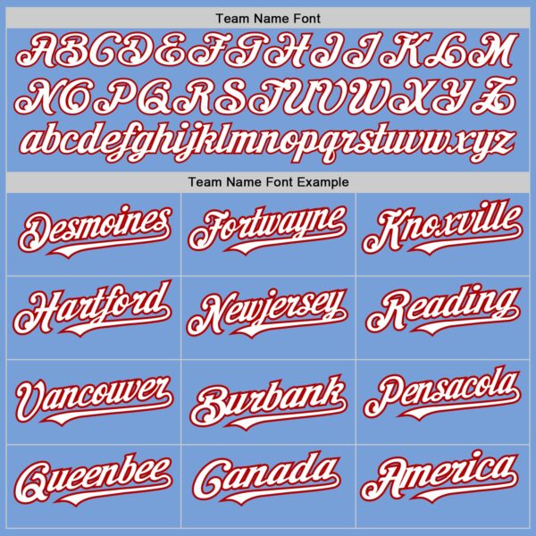 Custom Light Blue White-Red 3 Colors Arm Shapes Authentic Baseball Jersey