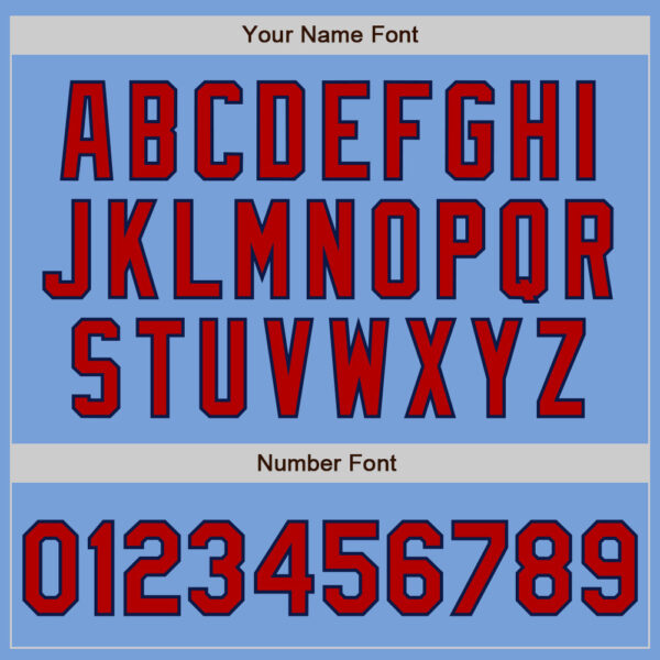 Custom Light Blue Red-Navy 3 Colors Arm Shapes Authentic Baseball Jersey