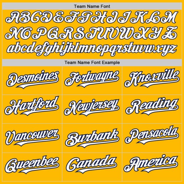 Custom Gold White-Navy 3 Colors Arm Shapes Authentic Baseball Jersey