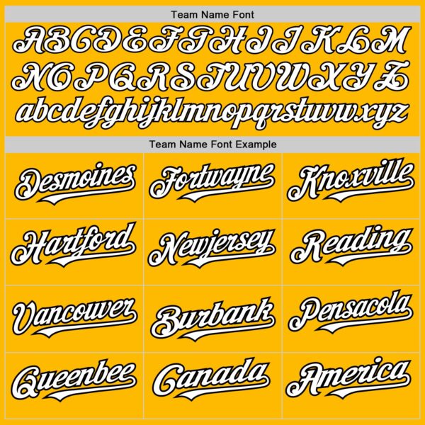 Custom Gold White-Black 3 Colors Arm Shapes Authentic Baseball Jersey