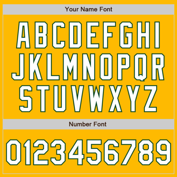 Custom Gold White-Green 3 Colors Arm Shapes Authentic Baseball Jersey