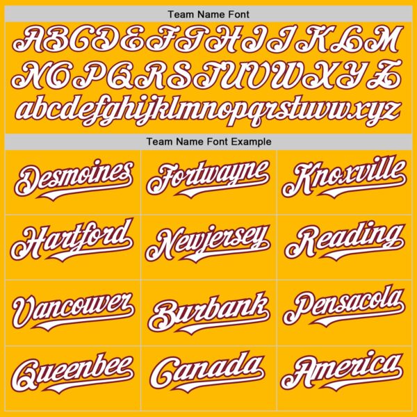 Custom Gold White-Crimson 3 Colors Arm Shapes Authentic Baseball Jersey