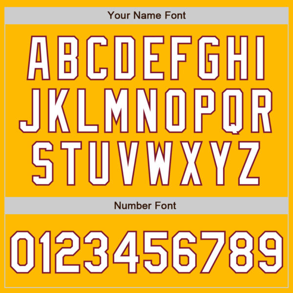 Custom Gold White-Crimson 3 Colors Arm Shapes Authentic Baseball Jersey