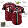 Custom Crimson White-Black 3 Colors Arm Shapes Authentic Baseball Jersey