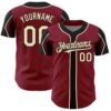 ArmShapes0179 Custom Crimson City Cream-Black 3 Colors Arm Shapes Authentic Baseball Jersey