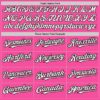 Custom Pink White-Black 3 Colors Arm Shapes Authentic Baseball Jersey
