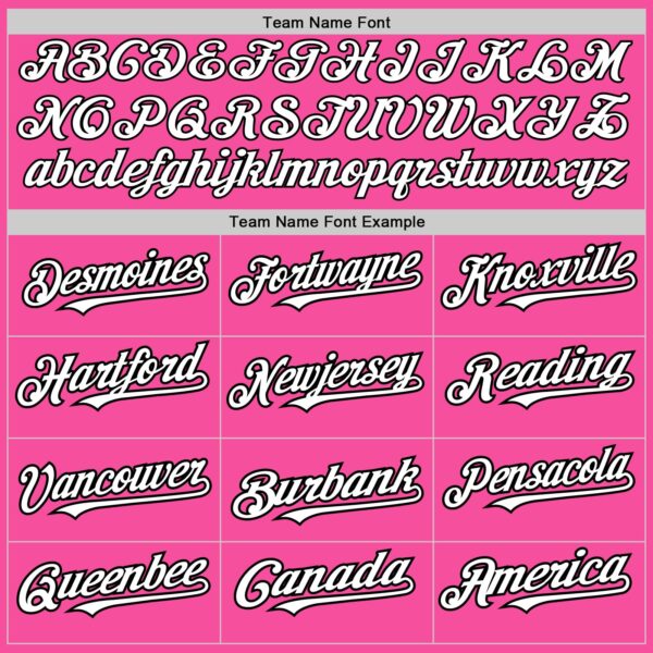 Custom Pink White-Black 3 Colors Arm Shapes Authentic Baseball Jersey