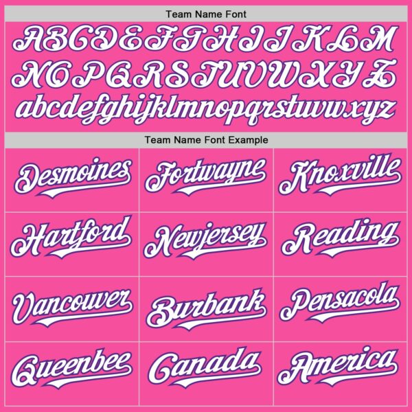 Custom Pink White-Purple 3 Colors Arm Shapes Authentic Baseball Jersey