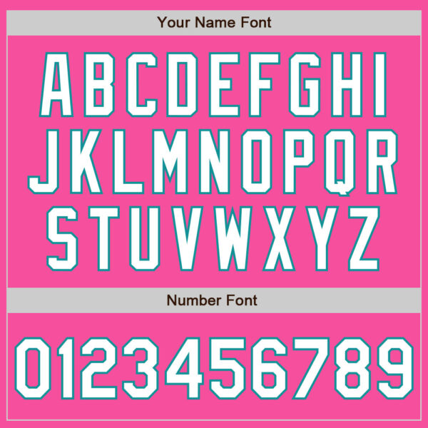 Custom Pink White-Teal 3 Colors Arm Shapes Authentic Baseball Jersey