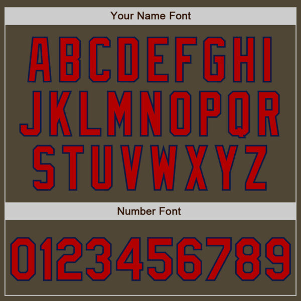 Custom Olive Red-Navy 3 Colors Arm Shapes Authentic Salute To Service Baseball Jersey