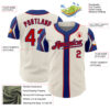 Custom Cream Red-Royal 3 Colors Arm Shapes Authentic Baseball Jersey