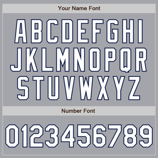 Custom Gray White-Navy 3 Colors Arm Shapes Authentic Baseball Jersey