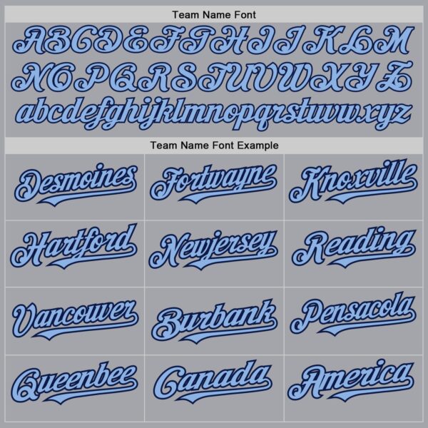 Custom Gray Light Blue-Navy 3 Colors Arm Shapes Authentic Baseball Jersey