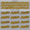 Custom Gray Gold-Black 3 Colors Arm Shapes Authentic Baseball Jersey