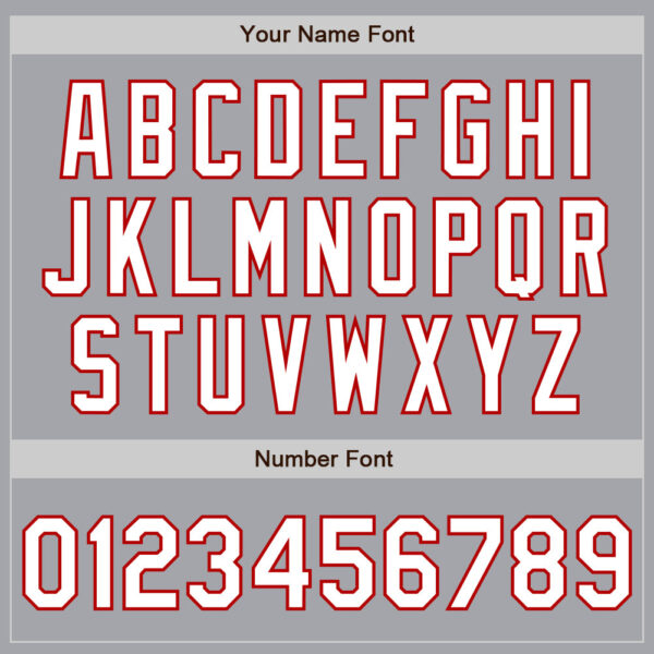 Custom Gray White-Red 3 Colors Arm Shapes Authentic Baseball Jersey