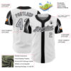 Custom White Gray-Black 3 Colors Arm Shapes Authentic Baseball Jersey
