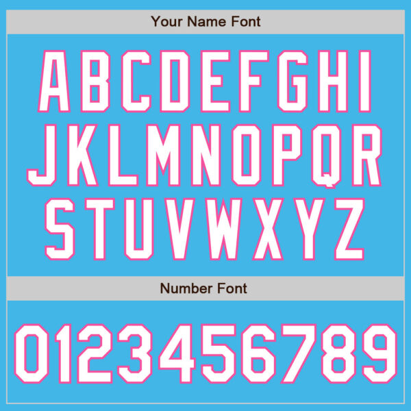 Custom Sky Blue White-Pink 3 Colors Arm Shapes Authentic Baseball Jersey