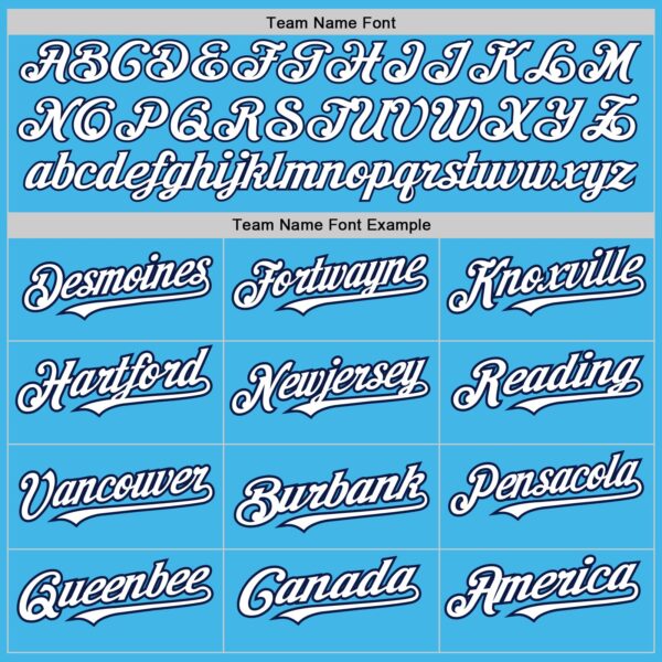 Custom Sky Blue White-Navy 3 Colors Arm Shapes Authentic Baseball Jersey