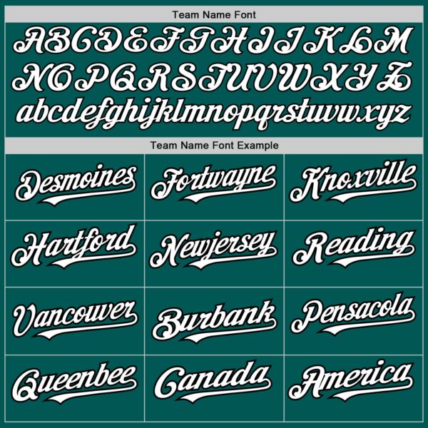 Custom Midnight Green White-Black 3 Colors Arm Shapes Authentic Baseball Jersey