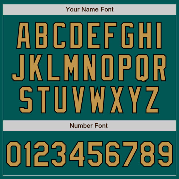 Custom Midnight Green Old Gold-Black 3 Colors Arm Shapes Authentic Baseball Jersey