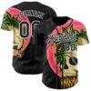 Custom Black White 3D Illymakes Drippy Tropical Skull Authentic Baseball Jersey