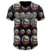 Custom Black White 3D Illymakes Drippy Succulent Skulls Authentic Baseball Jersey