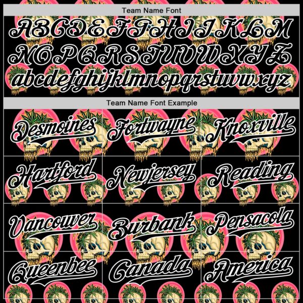 Custom Black White 3D Illymakes Drippy Tropical Skulls Authentic Baseball Jersey