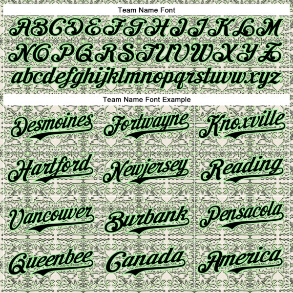 Custom Cream Black-Pea Green 3D KYLMAX HUBTUHAN Authentic Baseball Jersey