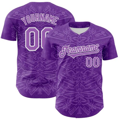 Artist0015 Custom Purple Medium Purple-White 3D KYLMAX HUBTUHAN Authentic Baseball Jersey