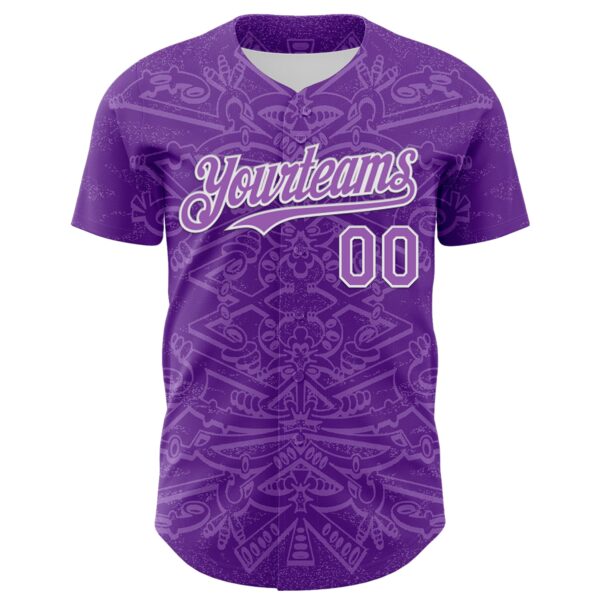 Custom Purple Medium Purple-White 3D KYLMAX HUBTUHAN Authentic Baseball Jersey
