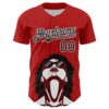 Custom Red Black-White 3D Nikita Fraser Glasses Authentic Baseball Jersey