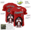 Custom Red Black-White 3D Nikita Fraser Glasses Authentic Baseball Jersey