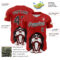 Custom Red Black-White 3D Nikita Fraser Glasses Authentic Baseball Jersey