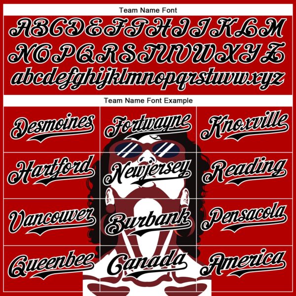 Custom Red Black-White 3D Nikita Fraser Glasses Authentic Baseball Jersey