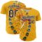 Custom Gold Black-White 3D Nikita Fraser Ferris Wheel Authentic Baseball Jersey