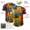 Custom Gold Black Red-White 3D Nikita Fraser Staircase Ny Authentic Baseball Jersey
