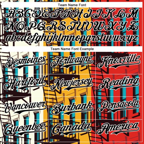 Custom Gold Black Red-White 3D Nikita Fraser Staircase Ny Authentic Baseball Jersey