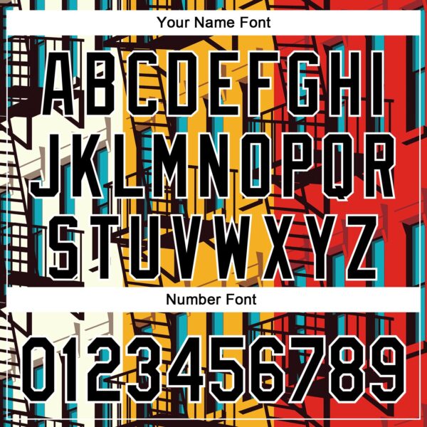 Custom Gold Black Red-White 3D Nikita Fraser Staircase Ny Authentic Baseball Jersey